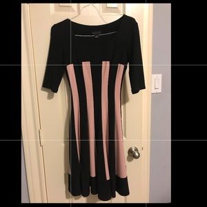 Pink and black fitted dress